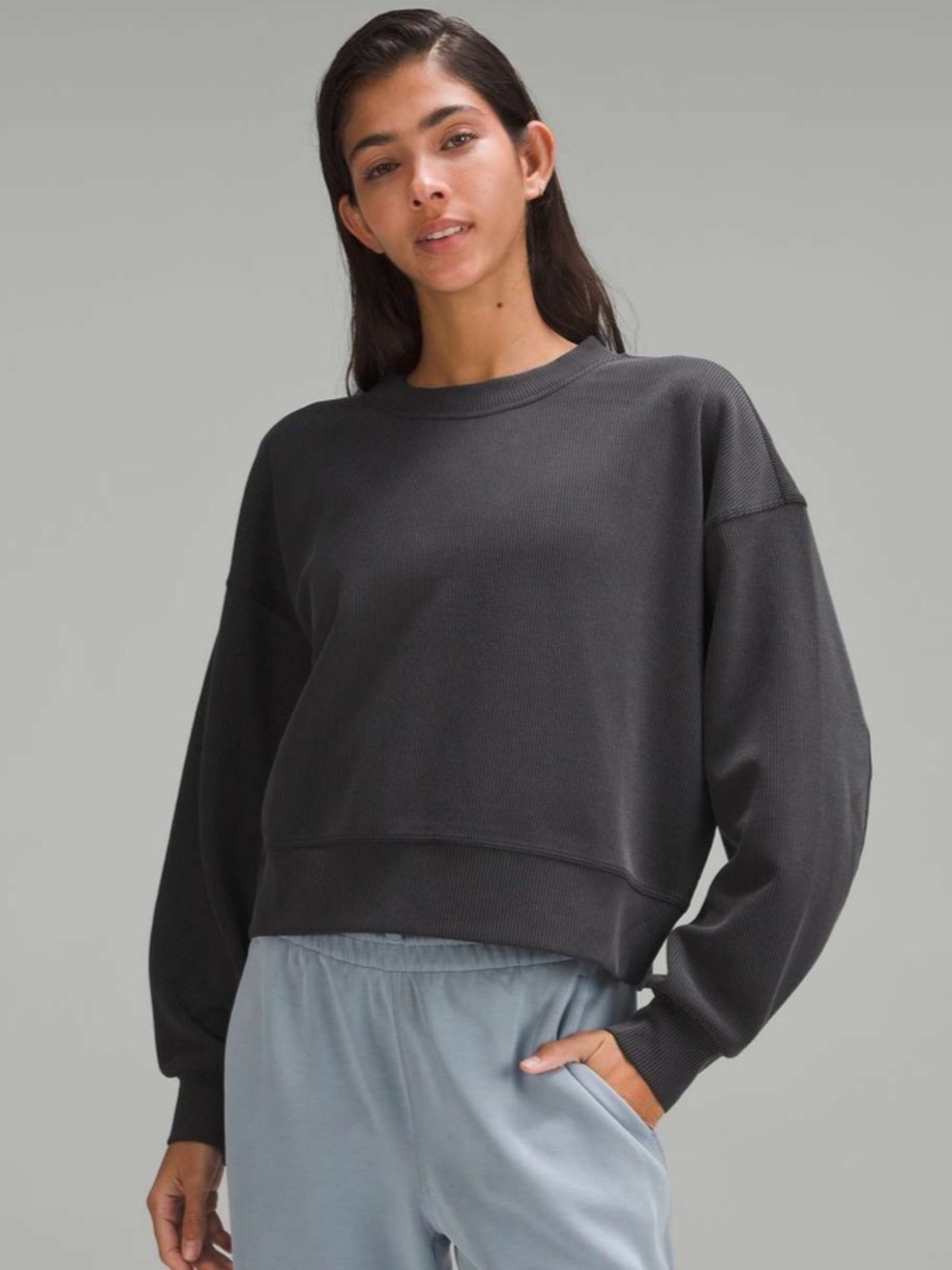 Lululemon Ribbed Softstreme Perfectly Oversized Cropped Crew Size 6